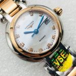 VSF Swiss Replica Longines PrimaLuna Two Tone Rose Gold Watch Ladies